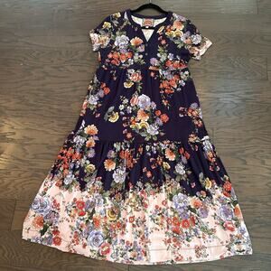 Johnny Was Elsa Tiered Knit Midi Dress - stretchy fabric Size Medium